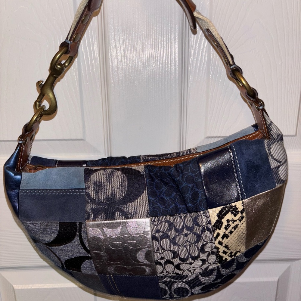 Patchwork Denim Shoulder Bag - image 4